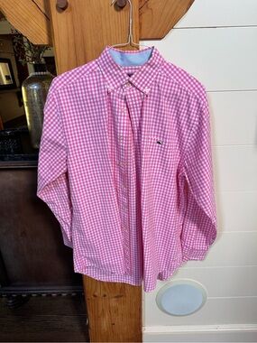 Vineyard Vines Pink Gingham Button-Down Shirt